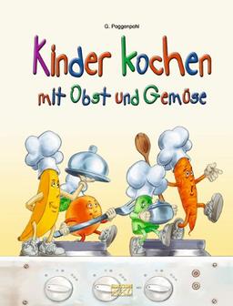 Kinder kochen mit Obst und Gemüse. mit Obst und Gemüse