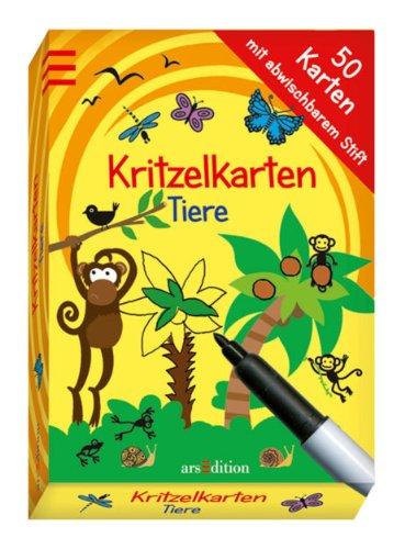 Kritzelkarten Tiere: mit abwischbarem Stift (50 Karten)