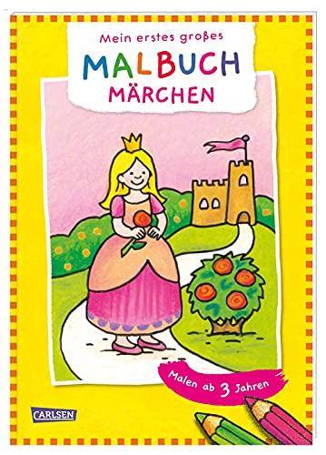 Mein erstes großes Malbuch: Märchen: Malen ab 3 Jahren: Fröhliche Motive - Klare Linien - Spiel und Spaß - Malspaß für Buntstifte Filzstifte Wachsmalstifte Wasserfarben