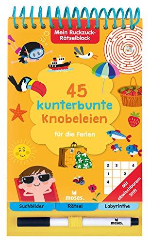 Mein Ruckzuck-Rätselblock für die Ferien | Rätselbuch mit abwischbarem Stift | Für Kinder ab 6 Jahren