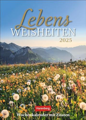 Lebensweisheiten Wochenkalender 2025 - mit Zitaten: Kluge Zitate wöchentlich neu in einem kleinen Wandkalender 2025. Landschaften, die zum Träumen anregen. Fotokalender 2025 (Wochenkalender Harenberg)