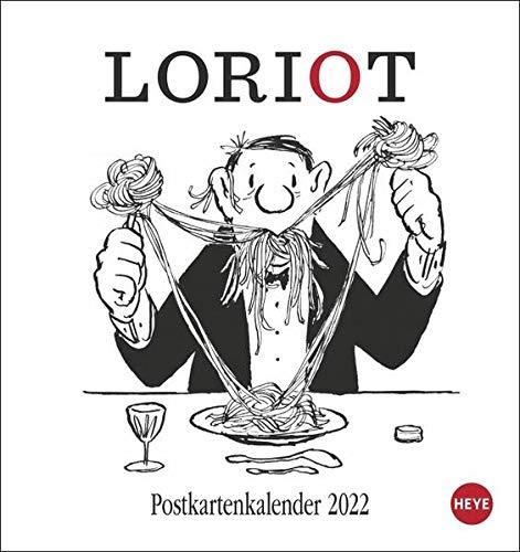 Loriot Postkartenkalender 2022 - Humor-Kalender mit perforierten Postkarten - zum Aufstellen und Aufhängen - mit Monatskalendarium - 16 x 17 cm