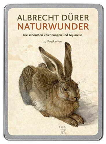 Albrecht Dürer Naturwunder: Die schönsten Zeichnungen und Aquarelle, 20 Postkarten gedruckt auf Apfelpapier in einer hochwertigen Dose.