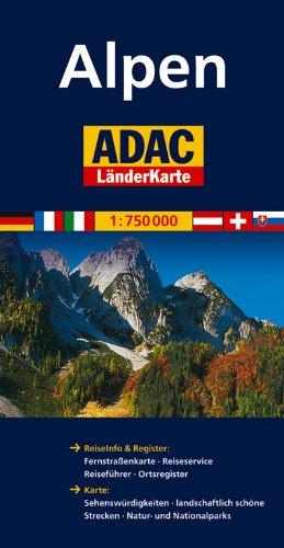 ADAC Länderkarte Alpen 1:750.000