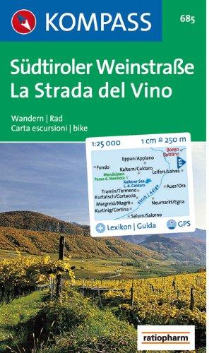 Südtiroler Weinstraße/La Strada del Vino. Wandern / Rad. Carta  escursioni / bike. GPS-genau. 1:25.000