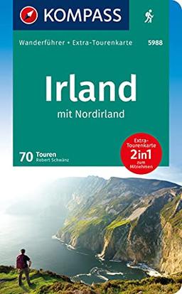 KOMPASS Wanderführer Irland mit Nordirland: Wanderführer mit Extra-Tourenkarte 1:50000, 70 Touren, GPX-Daten zum Download.