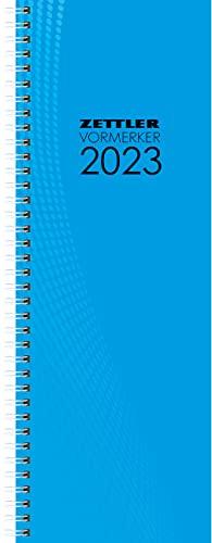 Tagevormerkbuch blau 2023 - Bürokalender 10,4x29,6 cm - 2 Tage auf 1 Seite - mit Eckperforation und Ringbindung - Tischkalender - 800-0015