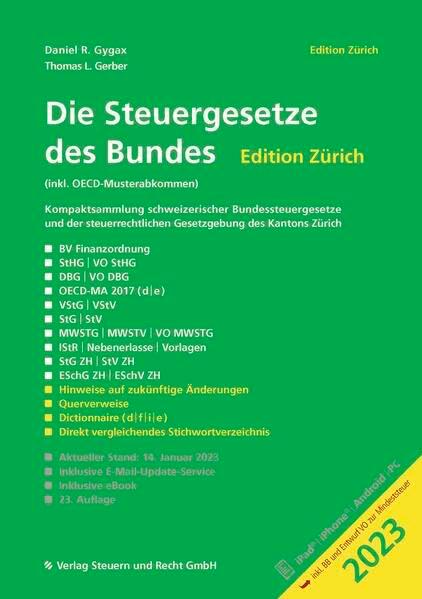 Die Steuergesetze des Bundes – Edition Zürich 2023: inkl. OECD-Musterabkommen