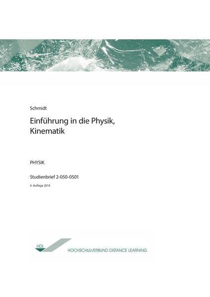 Einführung in die Physik, Kinematik