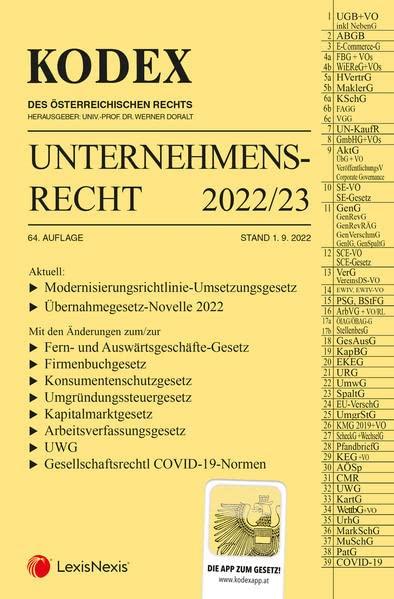 KODEX Unternehmensrecht 2022/23 - inkl. App