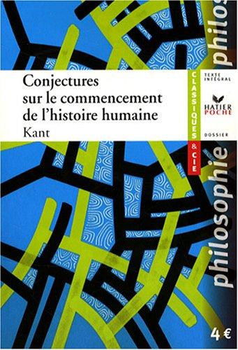 Conjectures sur le commencement de l'histoire humaine