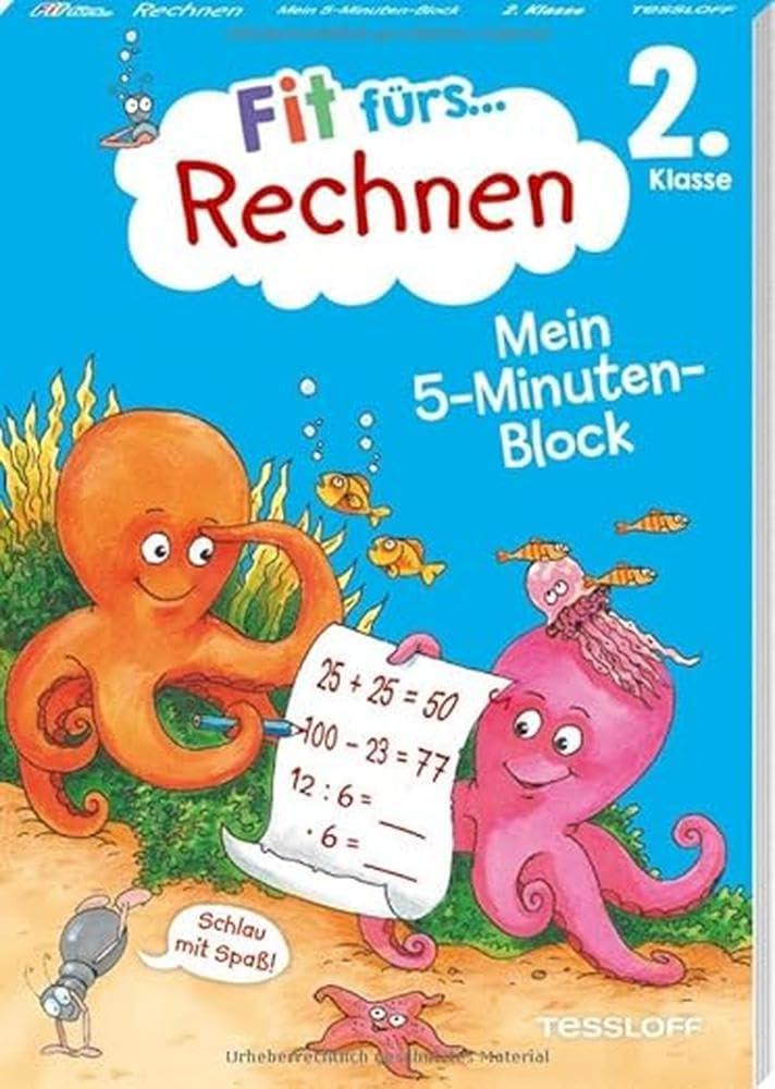 Fit fürs Rechnen 2. Klasse. Mein 5-Minuten-Block / Praktisches Format auch für unterwegs / Nur 5 Minuten Aufwand pro Tag / Grundrechenarbeiten / Rechnen mit Größen / Zahlenraum bis 100