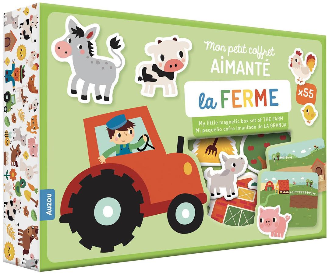 La ferme : mon petit coffret aimanté. My little magnetic box set of the farm. mi pequeno cofre imantado de la granja