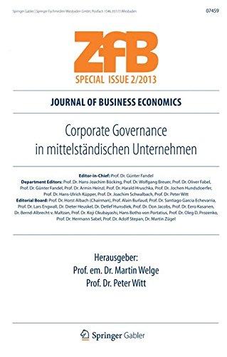 Corporate Governance in Mittelständischen Unternehmen (ZfB Special Issue)