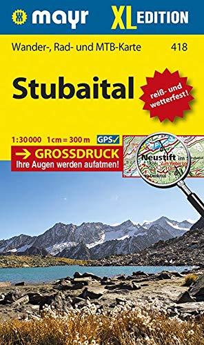 Stubaital XL: Wander-, Rad- und Mountainbikekarte. GPS-genau. 1:30000 (Mayr Wanderkarten)