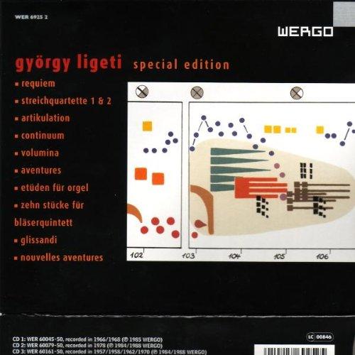 György Ligeti: Special Edition 2006 (Requiem / Aventures / Nouvelles aventures / Streichquartette Nr. 1 & 2 / Continuum / 10 Stücke für Bläserquintett / Artikulation / Glissandi / Etüden für Orgel / Volumina)