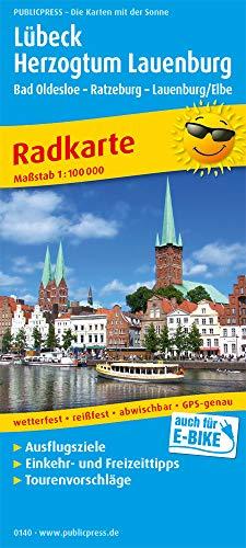 Lübeck - Herzogtum Lauenburg, Bad Oldesloe - Ratzeburg - Lauenburg/Elbe: Radkarte mit Ausflugszielen, Einkehr- und Freizeittipps, reissfest, wetterfest, abwischbar. 1:100000 (Radkarte / RK)