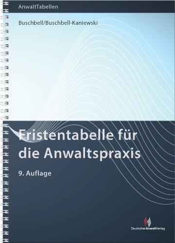 Fristentabelle: für die Anwaltspraxis