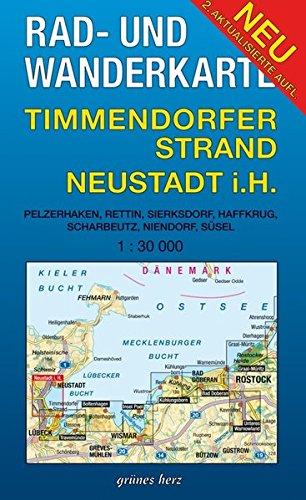 Rad- und Wanderkarte Timmendorfer Strand, Neustadt in Holstein: Mit Pelzerhaken, Rettin, Sierksdorf, Haffkrug, Scharbeutz, Niendorf, Süsel. Maßstab 1:30.000. Wasser- und reißfest.