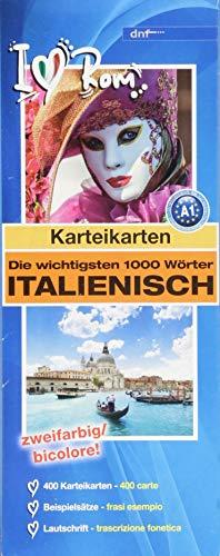 Karteikarten - Die wichtigsten 1000 Wörter, Italienisch: Niveau A1 bilingual / zweisprachig