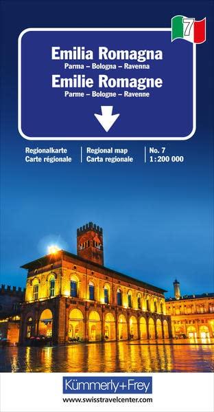 Emilia-Romagna Nr. 07 Regionalkarte Italien 1:200 000: Parma, Bologna und Ravenna (Kümmerly+Frey Regionalkarten)