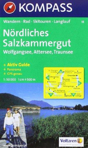 Nördliches Salzkammergut: Wolfgangsee, Attersee, Traunsee. Wander-, Rad-, Skitouren- und Langlaufkarte. Mit Panorama. GPS-genau