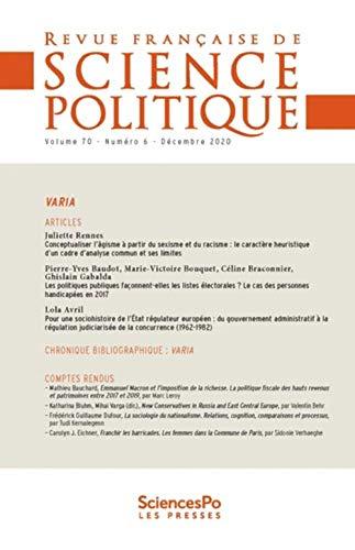 Revue française de science politique, n° 70-6