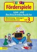 Lese- und Rechtschreibschwäche 3. Lentz Förderspiele: Silbentrennung - Dehnungs-h - sinnverstehendes Lesen ab der 4. Klasse