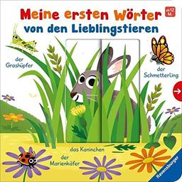 Meine ersten Wörter von den Lieblingstieren - Sprechen lernen mit großen Schiebern und Sachwissen für Kinder ab 12 Monaten