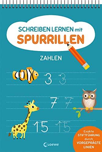 Schreiben lernen mit Spurrillen - Zahlen: Schreibblock mit vorgeprägten Linien für Vorschulkinder ab 5 Jahren (Einfach schreiben lernen mit Spurrillen)