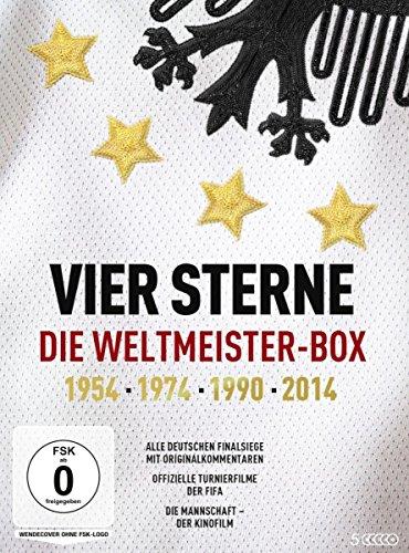 Vier Sterne - Die Weltmeister-Box - 1954 1974 1990 2014 / Alle deutschen Finalsiege mit Originalkommentaren von ARD und ZDF + Die offiziellen Turnierfilme der FIFA + Die Mannschaft (5 DVDs)