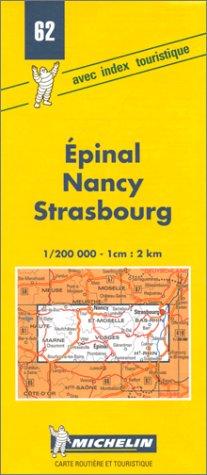 Michelin Epinal, Nancy, Strasbourg 1 : 200 000. Avec Index Touristique. (Michelin Maps)