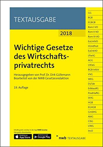 Wichtige Gesetze des Wirtschaftsprivatrechts (NWB Textausgabe)