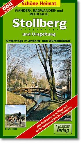 Wander- und Radwanderkarte Stollberg, Oelsnitz, Lichtenstein und Umgebung: Ausflüge zwischen Hohenstein-Ernsttahl, Chemnitz, Zwönitz, Zwickau und Glauchau. 1:35000