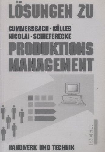 Produktionsmanagement: Lösungen zu HT 2412 Produktionsmanagement"