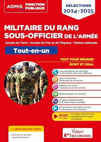 Militaire du rang sous-officier de l'armée : armée de terre, armée de l'air et de l'espace, Marine nationale : sélections 2024-2025, tout-en-un