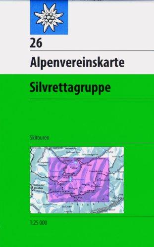 Silvrettagruppe: Skirouten - Topographische Karte 1:25000