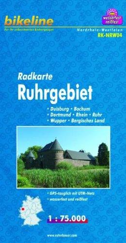 bikeline - Radkarte Ruhrgebiet (NRW04), Duisburg - Bochum - Dortmund, Rhein - Ruhr - Wupper, Bergisches Land, 1:75.000, wasserfest und reißfest, GPS-tauglich mit UTM-Netz