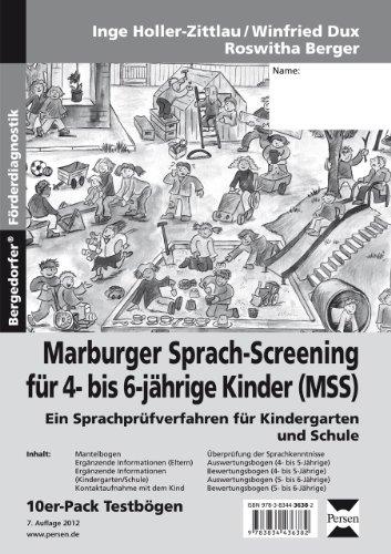 Marburger Sprach-Screening für 4- bis 6-jährige Kinder (MSS). 10er-Pack Testbögen: Ein Sprachprüfverfahren für Kindergarten und Schule