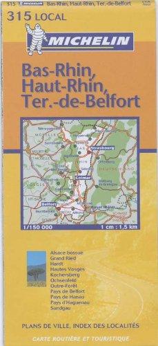 Michelin Bas-Rhin / Haut-Rhin / Belfort 1 : 150 000. Avec index touristique (Michelin Local France)