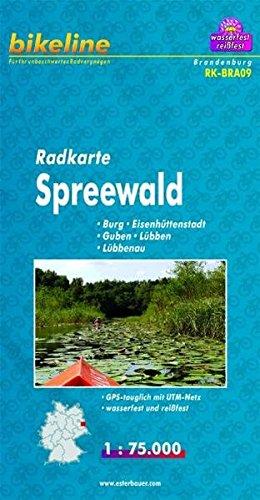 Bikeline Radkarte Spreewald, Burg, Eisenhüttenstadt, Gruben, Lübbeb, Lübbenau,  1 : 75 000, wasserfest und reißfest, GPS-tauglich mit UTM-Netz