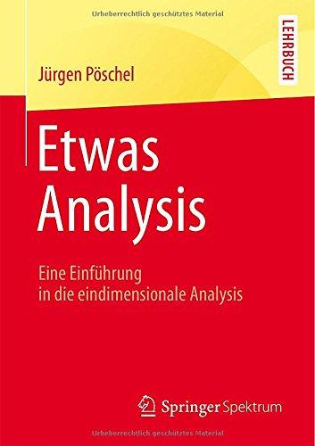 Etwas Analysis: Eine Einführung in die eindimensionale Analysis