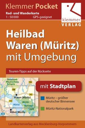 Klemmer Pocket Rad- und Wanderkarte Heilbad Waren (Müritz) mit Umgebung: GPS geeignet, Touren-Tipps auf der Rückseite, 1:50000