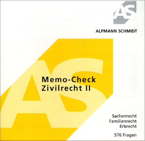 Memo- Check Zivilrecht 2. CD- ROM für Windows 95/98/ NT 4.0. Sachenrecht 1 - 3, Familienrecht, Erbrecht