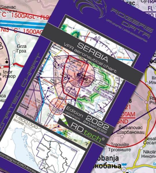 Serbia ICAO VFR Luftfahrtkarte 500k: Serbien VFR Luftfahrtkarte – ICAO Karte, Maßstab 1:500.000