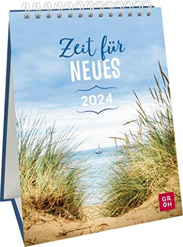 Zeit für Neues 2024: Dekorativer Wochenkalender im Hochformat zum Hinstellen