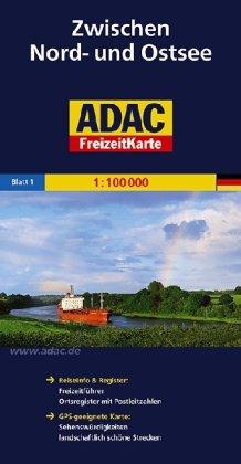 ADAC FreizeitKarte, Bl.1, Zwischen Nord- und Ostsee: Reiseinfo & Register: Freizeitführer, Ortsregister mit Postleitzahlen. GPS-geeignete Karte: Sehenswürdigkeiten, landschaftlich schöne Strecken