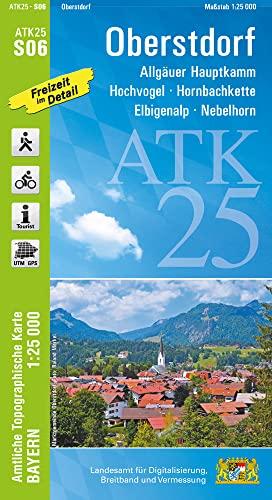 ATK25-S06 Oberstdorf (Amtliche Topographische Karte 1:25000): Allgäuer Hauptkamm, Hochvogel, Hornbachkette, Elbigenalp, Nebelhorn (ATK25 Amtliche Topographische Karte 1:25000 Bayern)