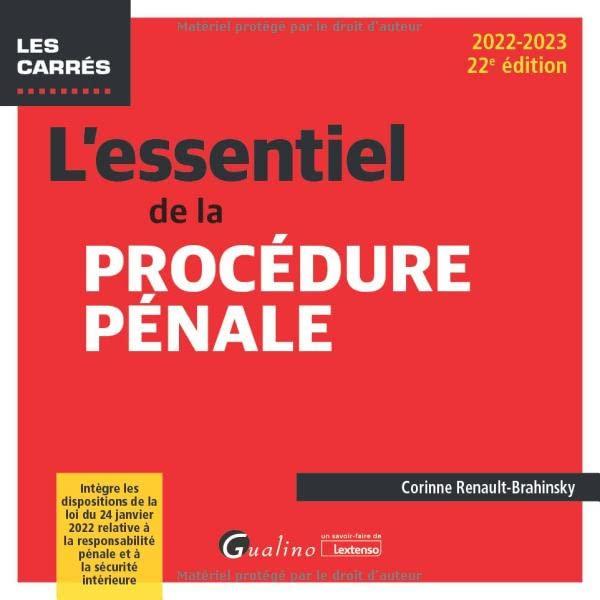 L'essentiel de la procédure pénale : 2022-2023