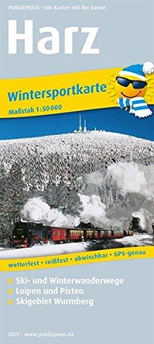 Harz: Wintersportkarte mit Ski- und Winterwanderwegen, Loipen und Pisten, wetterfest, reissfest, abwischbar, GPS-genau. 1:50000 (Wintersportkarte / WINK)